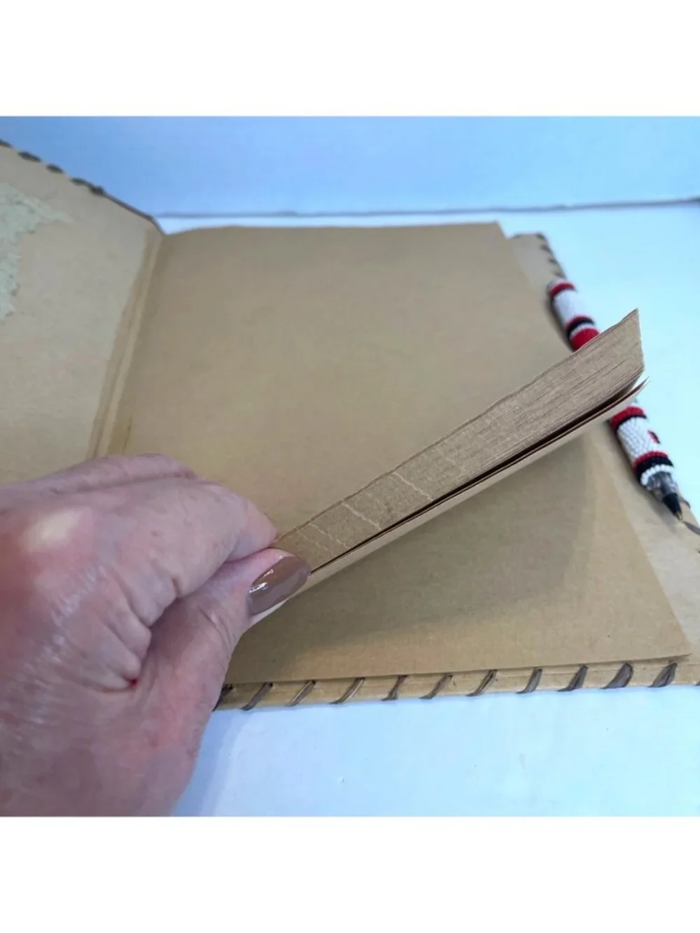 Africa Notebook Journal Book Kenya Flag Colors Bead Pen Recycled Paper Handmade
